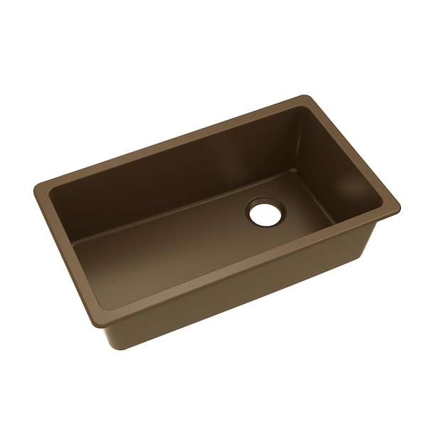 Quartz Classic 33 X 18-3/4 X 9-1/2 Single Bowl Undermount Sink Pecan